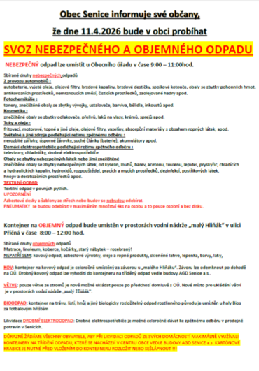 SVOZ NEBEZPEČNÉHO A OBJEMNÉHO ODPADU