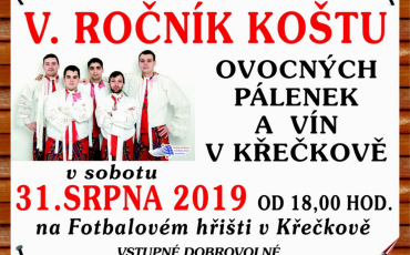 V. ročník Koštu ovocných pálenek a vín v Křečkově.