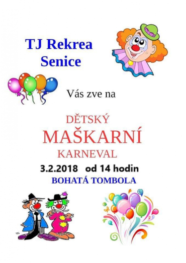 Senický dětský maškarní karneval 2018