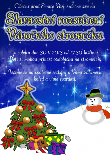 Slavnostní rozsvícení Vánočního stromečku