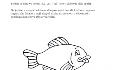 Ustavující schůze Rybářského oddílu