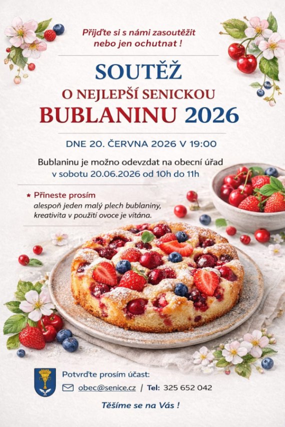 SOUTĚŽ O NEJLEPŠÍ SENICKOU BUBLANINU