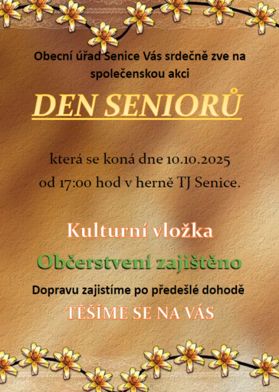 Den SENIORŮ