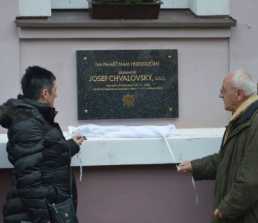 Slavnostní odhalení pamětní desky plk. Josefa Chvalovského,Podmoky